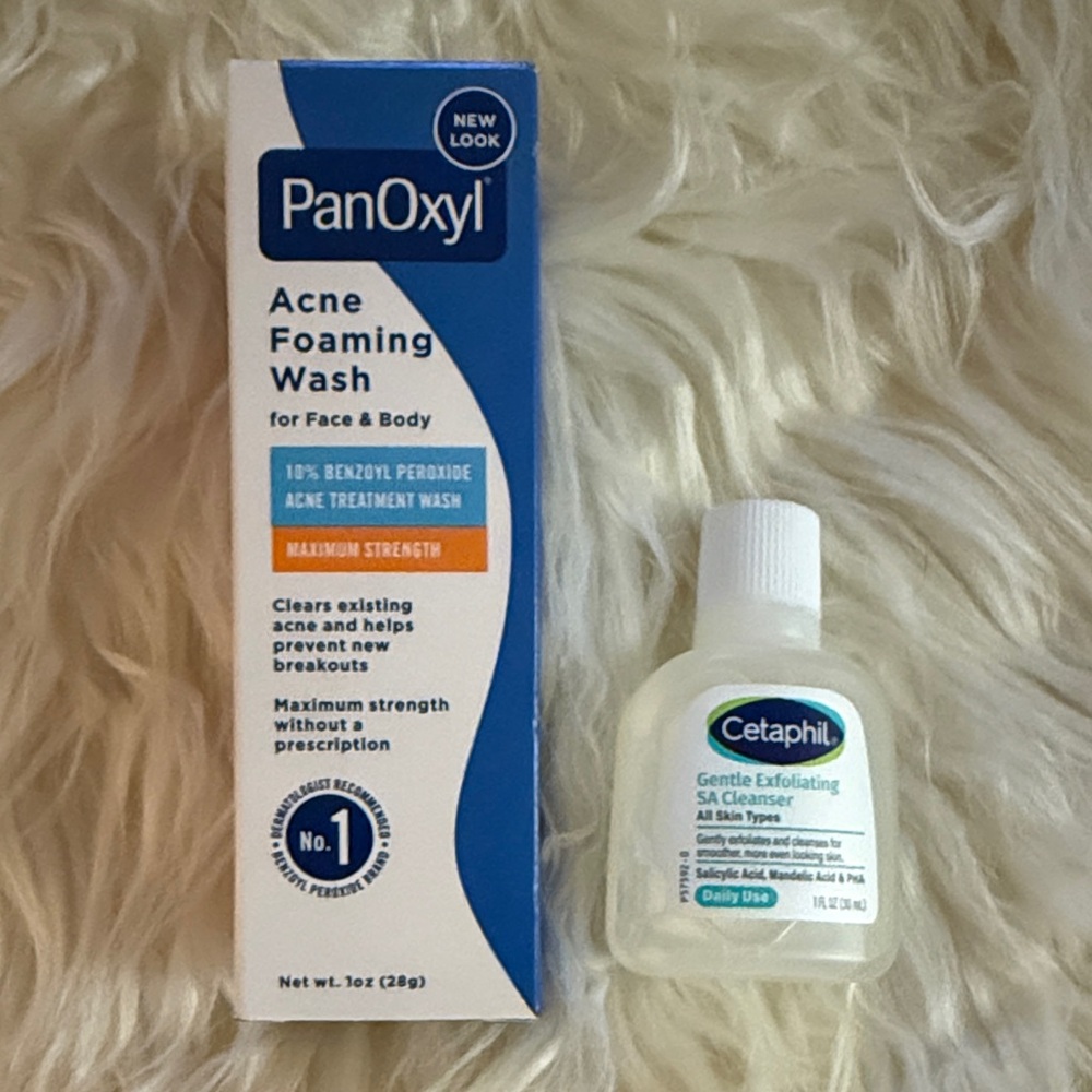 Free w/ Purchase-2pc PanOxyl Acne Foaming Wash and Cetaphil Cleanser